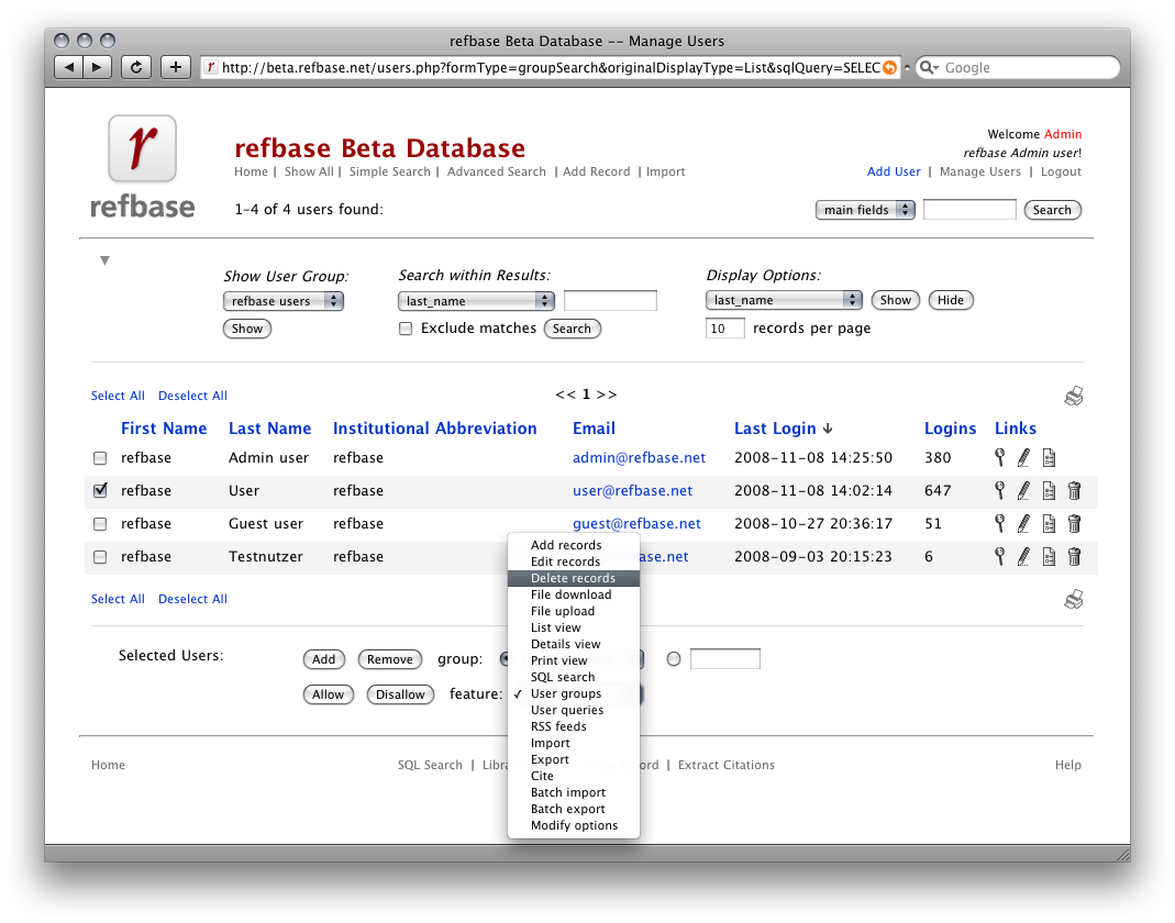 screenshot 1: manage users