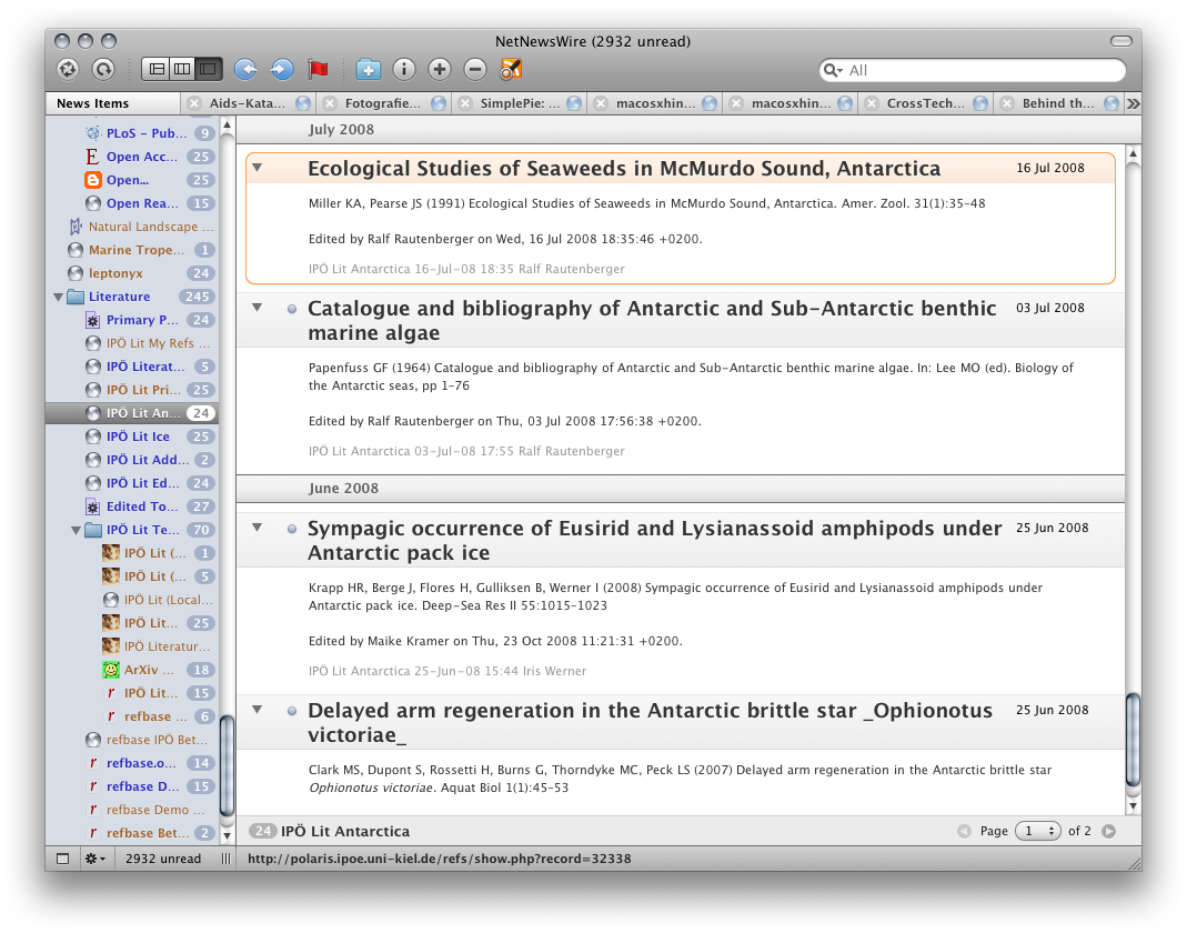 screenshot 2: dynamic RSS feeds