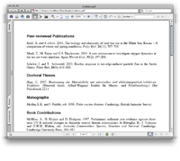 screenshot: formatted citation lists